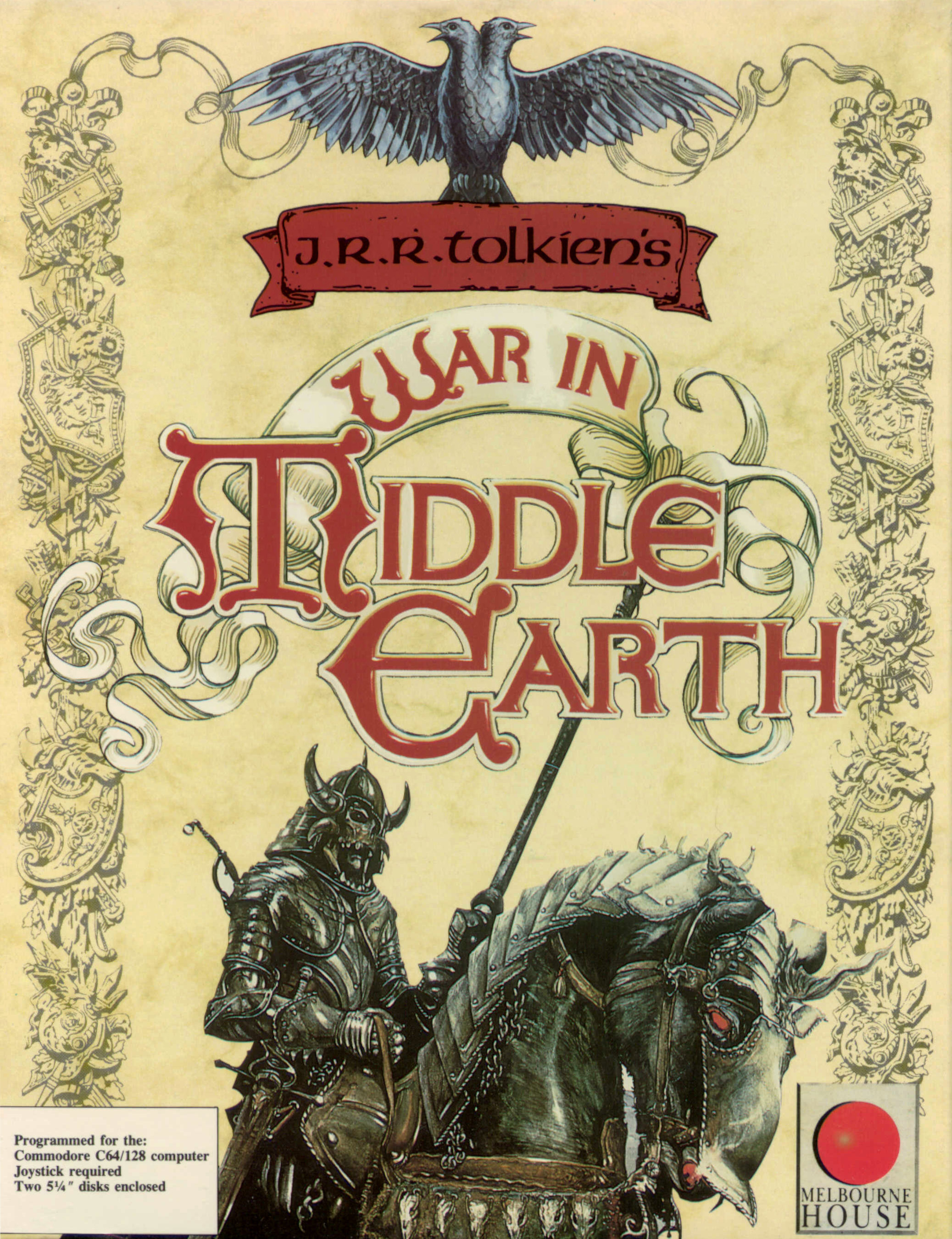 War in Middle Earth Commodore 64 box art, Melbourne House, 1988