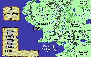 War in Middle Earth Commodore 64 gameplay screenshot 2
