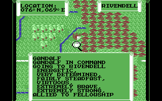 War in Middle Earth Commodore 64 gameplay screenshot 3