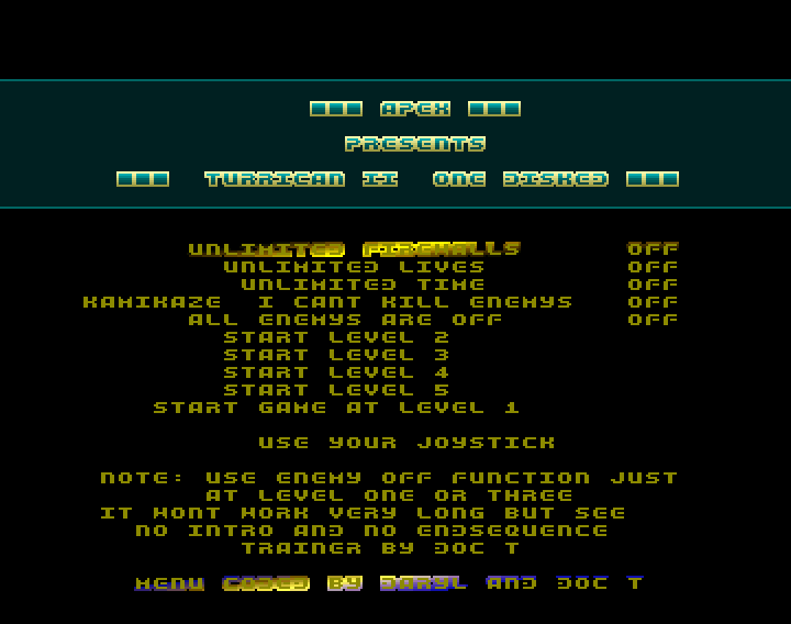 Turrican II: The Final Fight - C64 cover screenshot