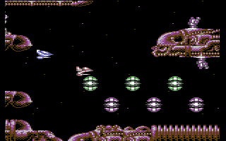 Armalyte - in-game screenshot, Commodore 64