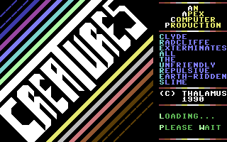 Creatures - title screen, Commodore 64