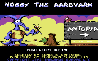 Nobby the Aardvark - in-game screenshot, Commodore 64