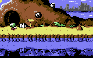 Nobby the Aardvark - in-game screenshot, Commodore 64