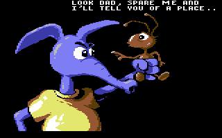 Nobby the Aardvark - in-game screenshot, Commodore 64