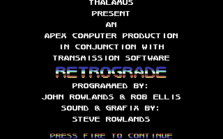 Retrograde - in-game screenshot, Commodore 64