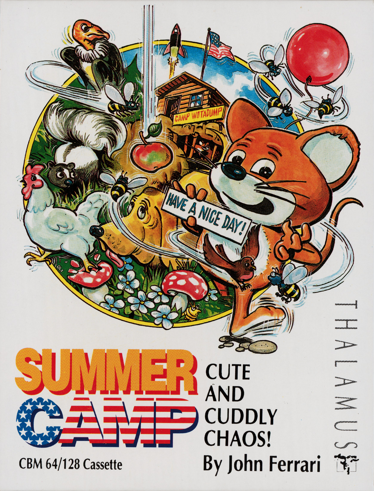 Summer Camp (1990) - box cover, Commodore 64